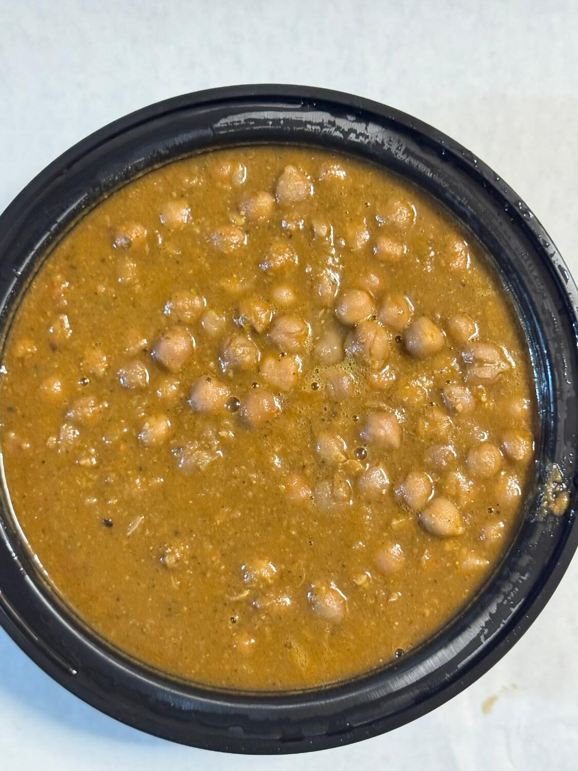 Chana masala — chickpeas simmered in North Indian spices