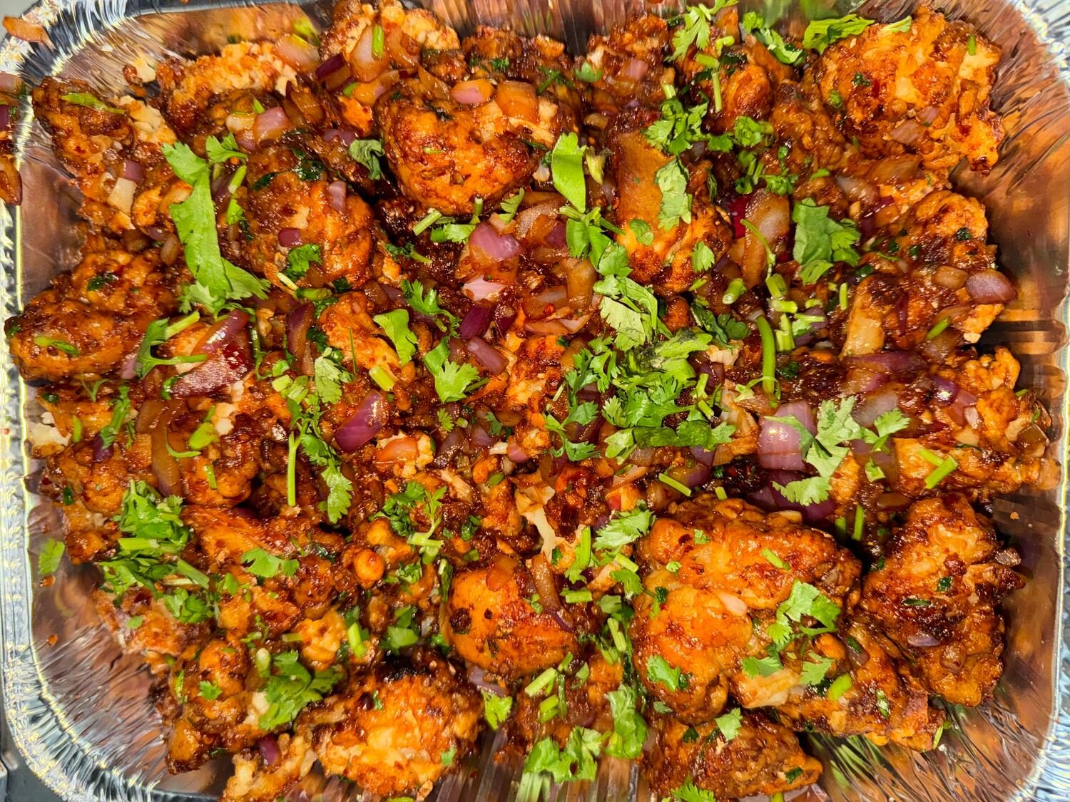 Gobi Manchurian — crispy cauliflower tossed in Indo-Chinese chilli garlic sauce